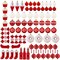 R N' D Toys Candycane Ornament Set – Christmas Candy Cane Shatterproof Balls and Candy Hanging Ornaments for Indoor or Outdoor Christmas Tree, Holiday Party, Home Décor - 82 Piece Set